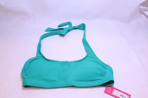 XHILARATION - Neckholder-Bikini-Top mit gerippter Knopfleiste für Jugendliche - grün - Größe M - Bild 1 von 4
