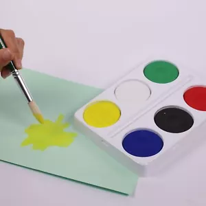 Aquarell Palette Kunststoff 6 Farben Kinder Farbe Mischschale Halter Kunst Malerei - Bild 1 von 5