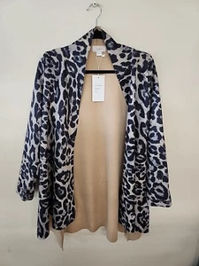 Kamana Women Cardigan Long Sleeve Leopard GREY NWT KD-1972 Size SMALL - Picture 1 of 4
