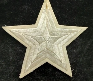 4” White Star Embroidery sew on Patch - Picture 1 of 3