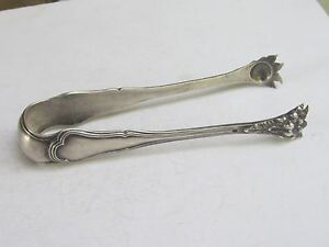 Antique French 950 Silver Marked Minerve Lion Paw Sugar Ice Big Tongs, L 15 cm