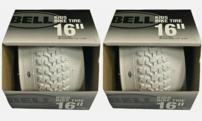 Lot of 2  Bell 7091033 Kids Bike Tire 16" x 1.75 - 2.25" White NEW - Image 1 of 2