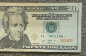 $20 2013 FEDERAL RESERVE STAR NOTE MA 03454164* - Picture 1 of 3
