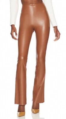 NEW Commando Perfect Control Faux Leather Flare Leggings SLG20 - Cocoa - XS - Image 1 of 2