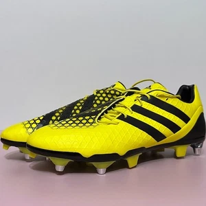 ADIDAS Predator Incurza Soft Ground SG Yellow Rugby Boots Cleats Size UK 10.5 - Picture 1 of 17