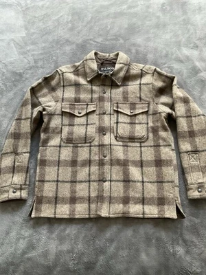 Filson Mackinaw Wool Jac Long Sleeve Shirt Brown Plaid Taupe Men’s Size Large - Image 1 of 4