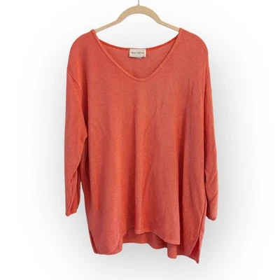 Vintage Sarah Arizona Knit Sweater Womens 2X Orange Peach Beach Classic - Image 1 of 4