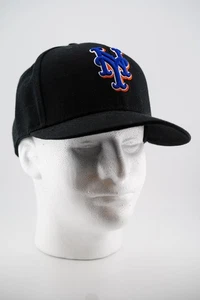 New York Mets New Era Fitted Hat Sz 7 1/4 On Field MLB 59FIFTY 5950 Black - Picture 1 of 5