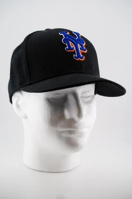 Chapéu ajustável New York Mets New Era tamanho 7 1/4 em campo MLB 59FIFTY 5950 preto - Imagem 1 de 4