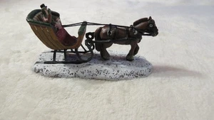 RARE Thomas Kinkade Hawthorne Village Christmas Horse and Sleigh Figurine 2000 - Picture 1 of 5