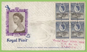 K.U.T. 1954 QEII 30c block Royal Visit 'Owen Falls Dam' on CCCC First Day Cover - Picture 1 of 1