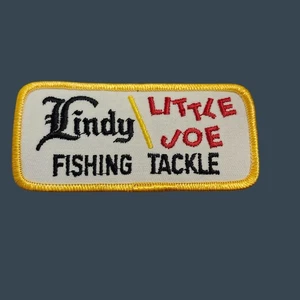 Parche de aparejos de pesca Lindy Little Joe bordado vintage rectangular - Imagen 1 de 4