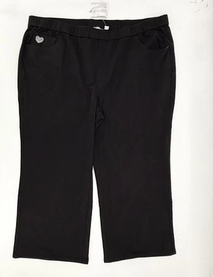 Quacker Factory DreamJeannes Pants Womens 2X Black Cropped Pull On Stretch - Image 1 of 4