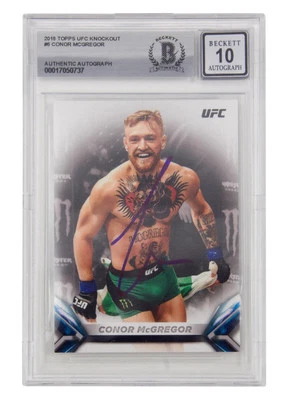 Conor McGregor Signed 2018 Topps UFC Knockout #6 – BGS 10 Autograph - Image 1 of 2