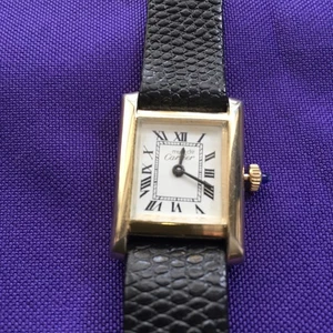 VTG Must de Cartier Tank Vermeil 18K Gold/925 Manual Women Watch Original Buckle - Picture 1 of 12