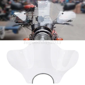 Large Motorcycle Clear Windshield Windscreen Mounting Kit For Harley Cruiser - Bild 1 von 7