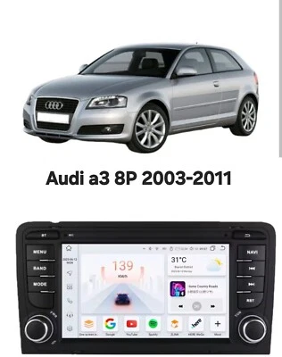 Stereo Auto Android Audi A3 8P 03-12 CARPLAY Navigatore Bluetooth Wifi USB GPS  - Immagine 1 di 4