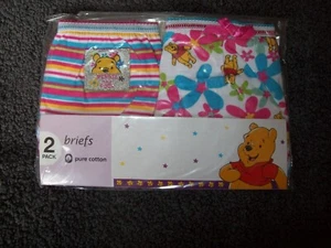 ***NEW WINNIE THE POOH 2 PACK BRIEFS FLOWERS/STRIPE AGE 8-9 FREE P&P UK ONLY*** - Picture 1 of 2
