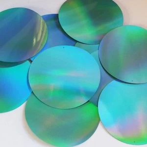 Round Sequin 3" Aqua Blue Lazersheen Reflective Metallic Loose Couture Paillette - Picture 1 of 2