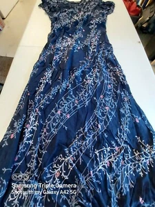 Starina Dress Blue Boho Hippie Festival Vintage Sundress S/M floral melody - Picture 1 of 6