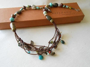 Silpada Sterling Howlite Coral Bronzite Multi Charm Necklace N1994 turquoise - Picture 1 of 10