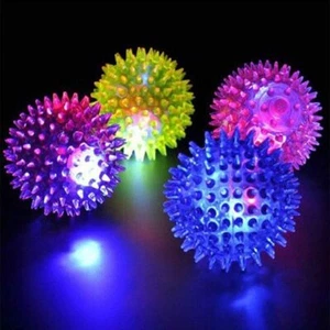 Flashing Sensory Spike Light up Kids Baby Disco Bouncing Squeezy Balls Autism  - Picture 1 of 2