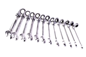 12-teiliges flexibles Ratsche Kombinationsschraubenschlüssel-Set 8-22 mm metrischer Schlüssel 72 Zähne - Bild 1 von 6