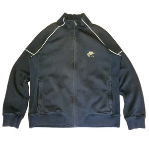 Nike Air Men's Sweatshirt Black Size XL Full Zip Vintage Embroidered Logo - Picture 1 of 10