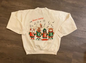 Vintage Weihnachten Herren Rundhalsausschnitt Sweatshirt XL Grafik Druck Tultex Made in USA - Bild 1 von 6
