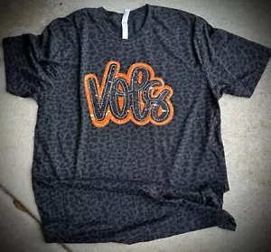 Tennessee Vols Glitter Leopard Print Tee Shirt S M L Xl 2xl 3xl - Picture 1 of 1