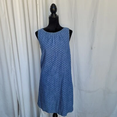 Vestido recto vaquero azul fósil forrado plisado cuello para mujer lunares mediano  Foto 1 de 4