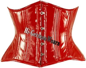 Corsetto sottopetto rosso vernice corsetto ottima vita training PVC Underbust corsetti - Foto 1 di 6