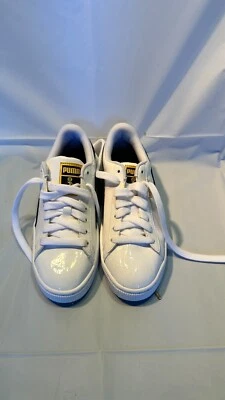 BTS x PUMA White & Black Sneakers w/ Flower DNA Sole – Classic Style US 4.5 - Image 1 of 4