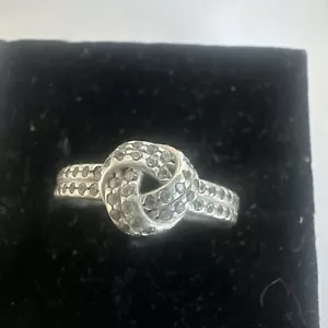 Genuine Pandora Sparkling Love Knot Ring Size 52 S925 ALE with box - Picture 1 of 3