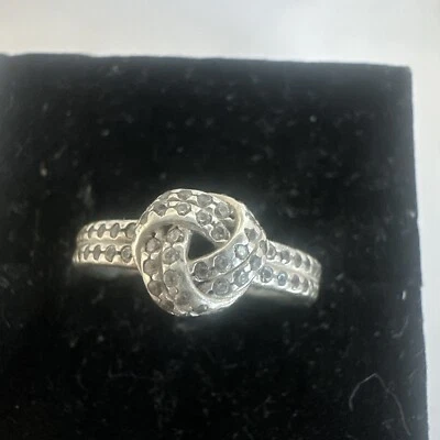 Genuine Pandora Sparkling Love Knot Ring Size 52 S925 ALE  with box  - Image 1 of 3