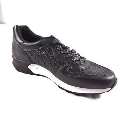 Zapatillas deportivas para mujer Wanted negras blancas cómodas suaves brillantes talla 10 Foto 1 de 4