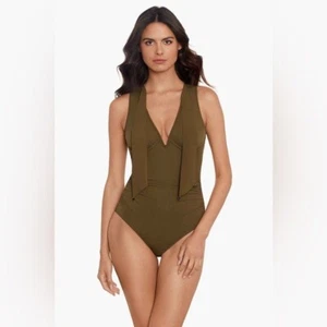 Maillot de bain une pièce neuf avec étiquette Magicsuit Charmed Life Iiona Mezze/vert olive taille 14 - Photo 1/15