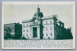 BERKLEY COUNTY COURT HOUSE MARTINSBURG Berkeley County WV postcard D4 - Picture 1 of 2
