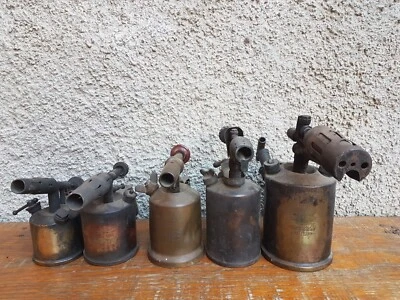 Lot ancien chalumeau ancienne lampe fer à souder outil métier torche vesta - Photo 1/4