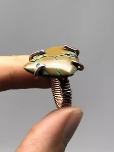 ANILLO Chino Turquesa Cobre Hecho a Mano Curación TALLA 5.5 P46 - Imagen 1 de 12