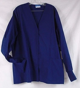 Crest Lab/Warm up Coat/Scrub Top Size 2X-Large 139033 Indigo 738D - Picture 1 of 4