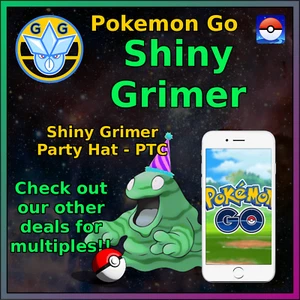 Shiny Grimer - Party Hat - Pokémon GO - Pokemon Mini P T C - 50-100k! - Picture 1 of 3