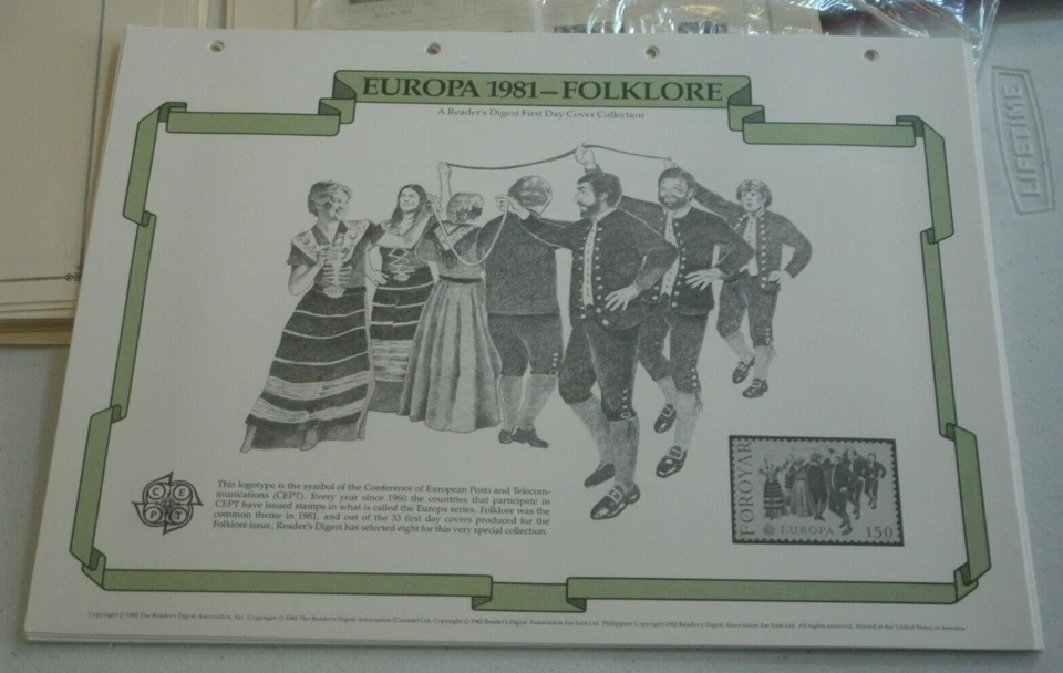 Reader's Digest First Day Cover Stamp Collection Europa Folklore Pages 1981 Vtg - Image 1 of 4
