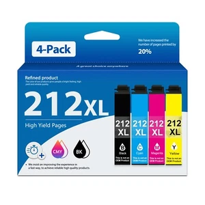 FADSOON® 212XL Ink Cartridges for Epson XP-4100 XP-4105 WF-2830 WF-2850 (4-Pack) - Picture 1 of 10