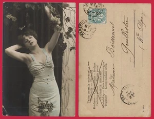 #62136 Francia 1903. Señora joven con uvas. Postal postal vintage - Imagen 1 de 1