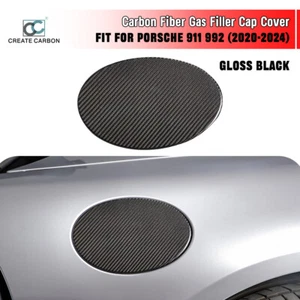 1pcs Real Carbon Fiber Fuel Tank Cover Trim For Porsche 911 992 2020-2024 - Foto 1 di 8