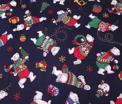 Christmas Polar Bears BTY The Kesslers Concord Dark Navy - Image 1 of 4