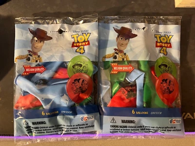 Lot of 2 Disney Toy Story 4 Latex Helium Quality Balloons 12" Pack of 6 - Image 1 of 2
