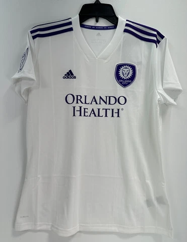 Adidas Men's MLS Orlando City Authentic Away Jersey Short Sleeve White /Purple L Cover