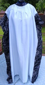Caftan Maxi Pleated Neckline Solid Patterned African Bubu dress Kaftan 2XL - Picture 1 of 8